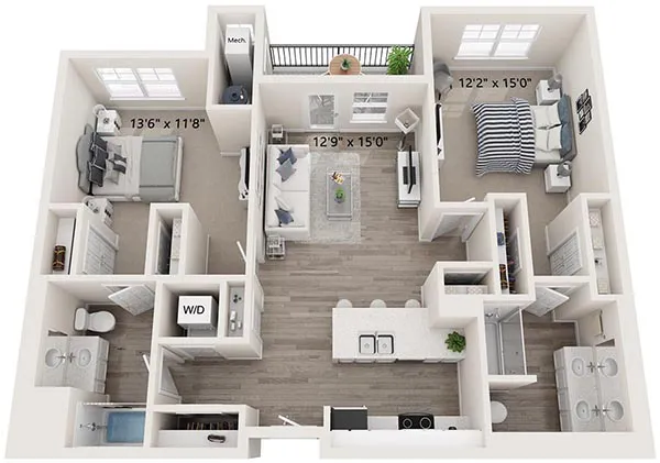 Two Bedroom Apartment in Suffolk - The Picasso Floor Plan