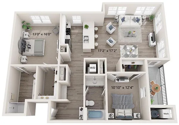 Two Bedroom Suffolk Apartment - The VanGogh Floor Plan